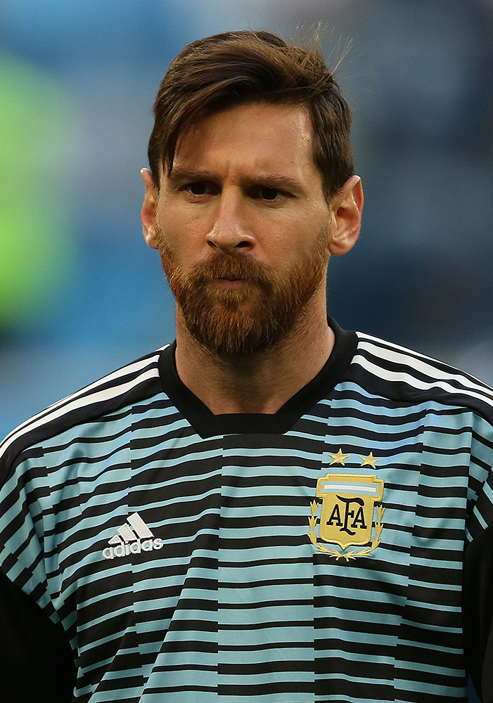 Lionel Messi antes del partido de Argentina ante Nigeria en el Mundial de 2018.